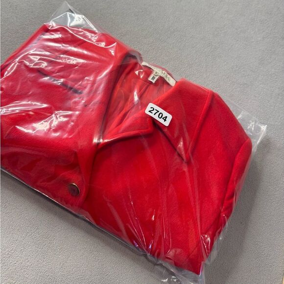 Escada Piacenza Wool Rabbit Angora Red Zip Jacket Blazer Coat Size 38 S M - Picture 16 of 16